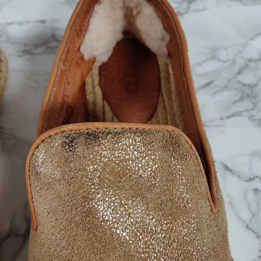 Ugg Sandrinne II Gold Espadrilles Size 8